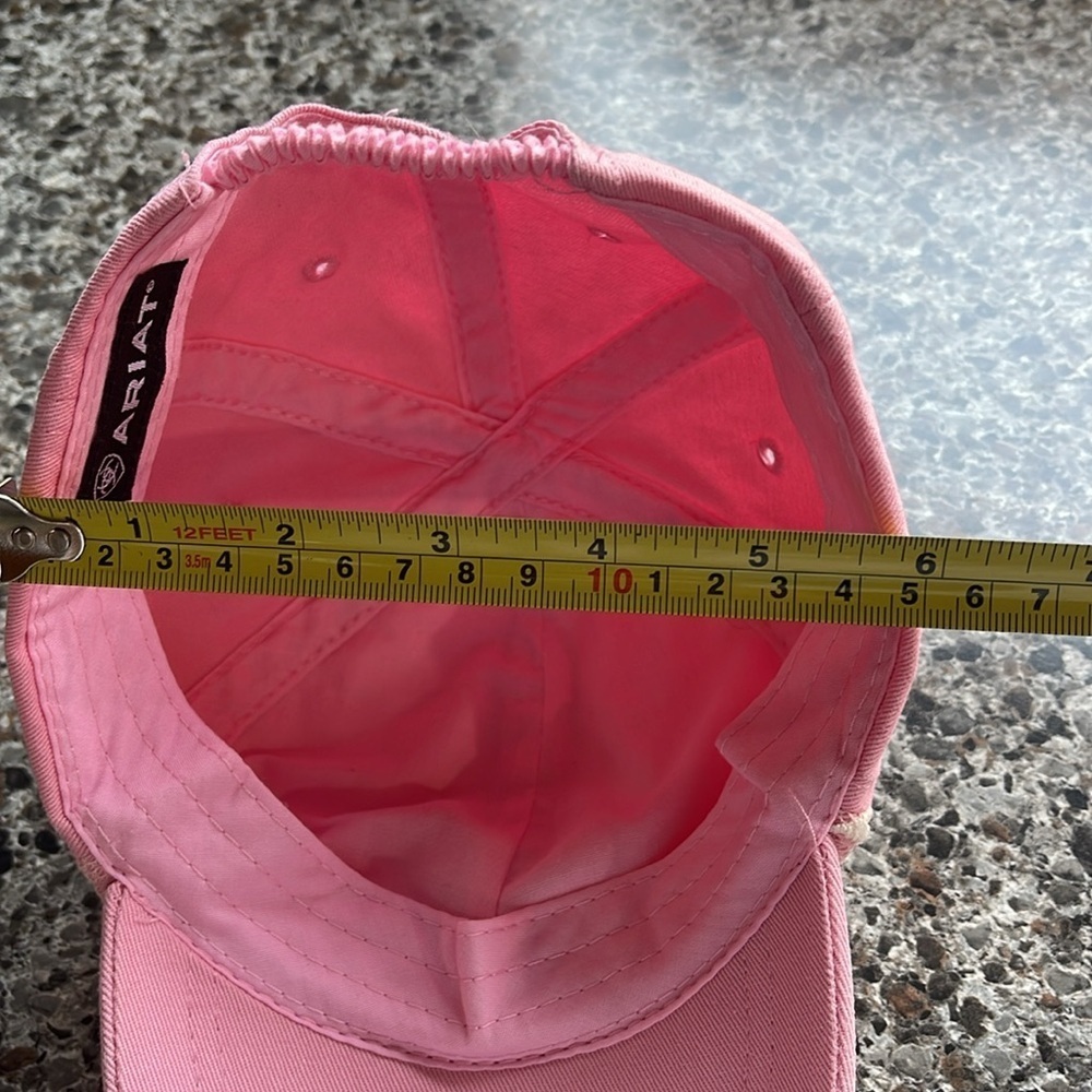 Ariat elastic back cap child’s pink with white lace‎ and logo on front . - Picture 11 of 14